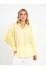 080796 Kolları Büzgülü Gömlek