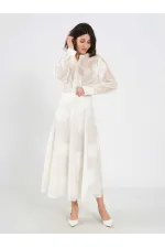 Jupe midi à volants 041192