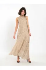 111709 Long Polka Dot Shawl Dress