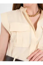 111720 Ayos Linen Mini Dress with Pocket Detail