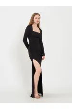 111694 Long-Sleeved Dress with Slit