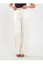 031656 Satin Belted Straight Leg Trousers