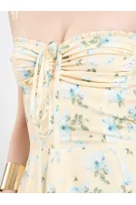 111729 Midi Dress with Ruched Bust and Ruffles 111729 Midi Dress with Ruched Bust and Ruffles
