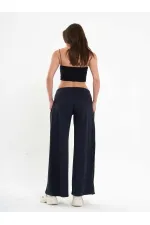 031595 Wide Leg Trousers with Side Pleats