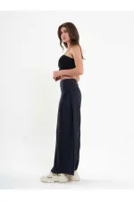 031595 Wide Leg Trousers with Side Pleats