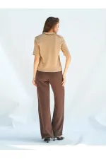 071824 Vatkalı Polo Yaka Bluz