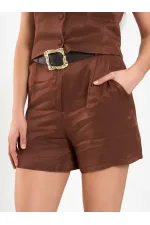 010874 Mini-shorts plissés