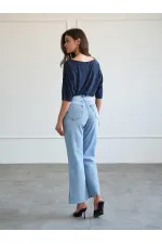 031666 Düz Paça Orta Bel Jeans