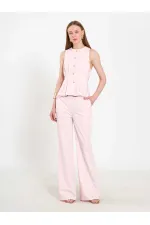 031673 Stella Straight Leg Trousers with Belt Buckle
