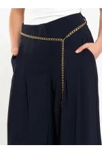 031641 Double Pleated Trousers with Trim