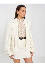 131046 Veste oversize à manches plissées