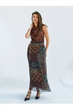 Jupe plissée 041110 avec ceinture à chaîne