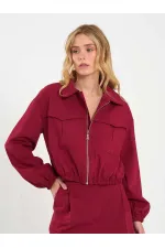160896 Veste bomber à fermeture éclair frontale