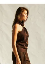071773 Buckled Satin Blouse 071773 Buckled Satin Blouse