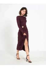 Robe midi drapée sur le devant 111699