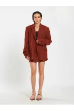 131046 Oversize Kolları Pileli Ceket