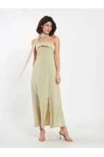 111706 Strapless Dress with Slit