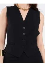 120748 Vest with Lace Detail and Buckle on the Back 120748 Vest with Lace Detail and Buckle on the Back
