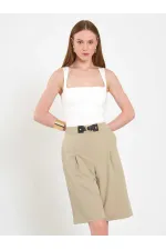 010880 Stella Bermuda Shorts with Buckle