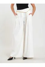 031641 Pervazlı Çift Pile Pantolon