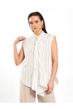 080804 Flarlı Kolsuz Gömlek