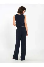 Pantalon droit à ceinture 031661