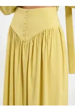 041171 Corset-style Long Front Buttoned Skirt