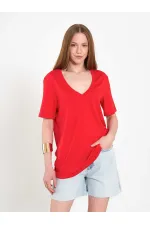 050736 V-Neck Knitted T-Shirt