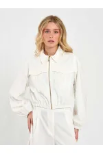 160896 Veste bomber à fermeture éclair frontale