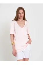 050736 V-Neck Knitted T-Shirt