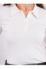 071824 Vatkalı Polo Yaka Bluz