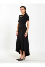 111693 Crew Neck Short Sleeve Basic Dress