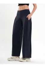 031595 Wide Leg Trousers with Side Pleats