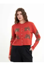 150525 Palm Tree Beaded Cardigan