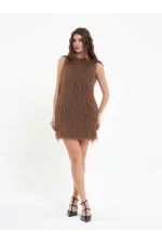 111634 Saçaklı Mini Elbise