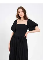111736 Balloon Sleeve Cotton Dress 111736 Balloon Sleeve Cotton Dress