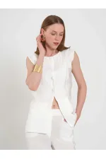 120732 Vest with Ruffled Hem