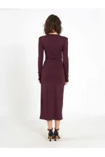 Robe midi drapée sur le devant 111699