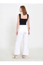 031668 Wide Leg Denim Trousers