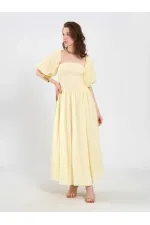 Robe en coton à manches ballon 111736 Robe en coton à manches ballon 111736
