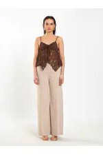 071861 Strappy Asymmetrical Blouse with Gathered Front