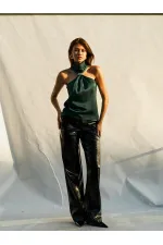 071773 Buckled Satin Blouse
