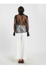 Chemisier en dentelle à volants 080791