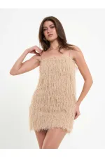 111658 Saçaklı Mini  Elbise