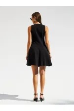 111611 Sleeveless Mini Button Detail Dress