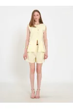 120732 Vest with Ruffled Hem