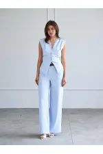 031661 Düz Kesim Kemerli  Pantolon