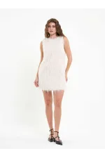 111634 Saçaklı Mini Elbise