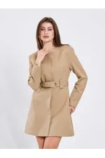 111640 Kendinden Kemerli Mini Elbise