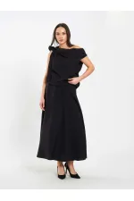 Jupe midi à volants 041162